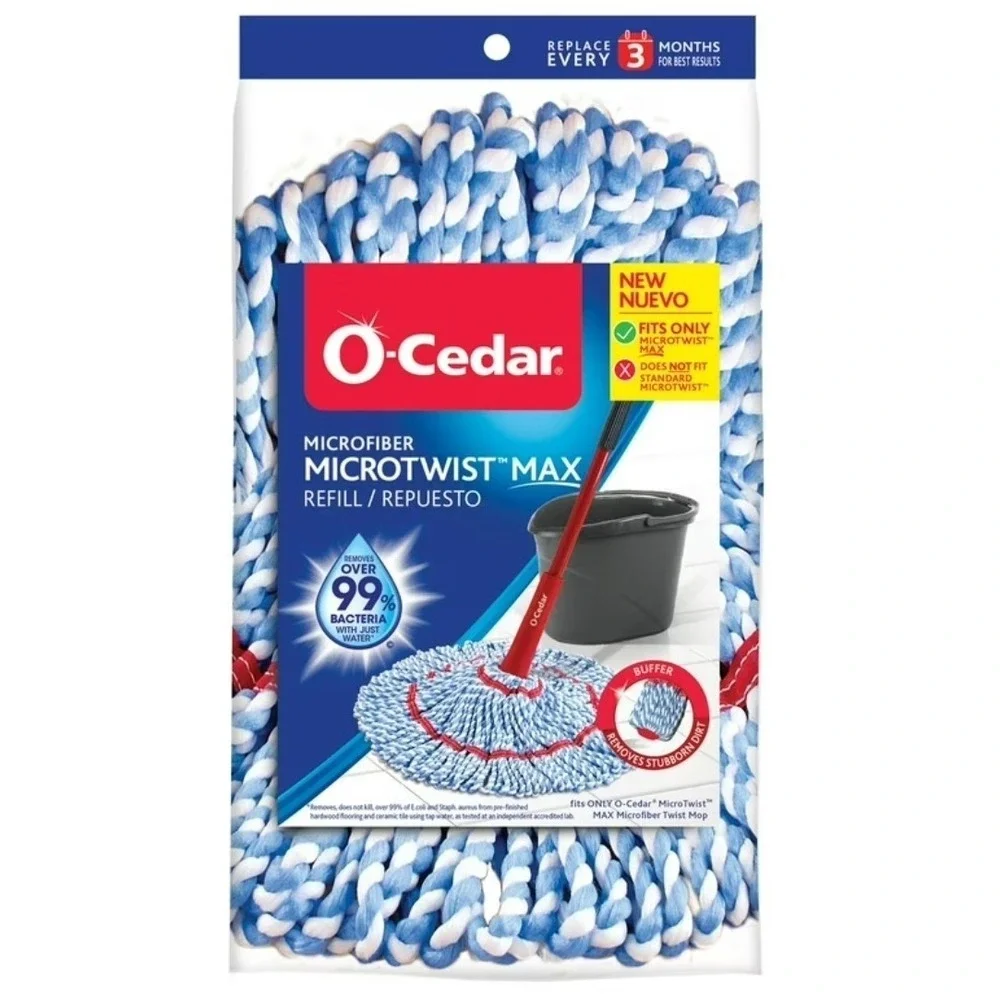O Cedar MicroTwist Max Mop Refill Replacement Microfiber Head New In Sealed Bag